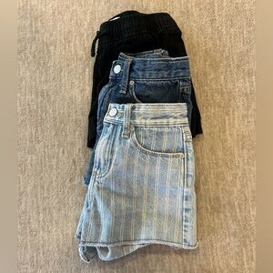 Old Navy Girls Size 8 Shorts Bundle, 2 Denim & 1 Linen Summer 3pc